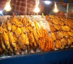 Fried fish at the seafood festival