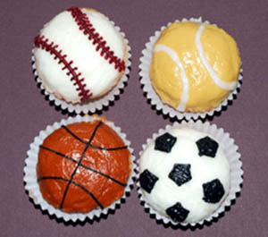  Birthday Cake Recipe on Cup Cakes With Sports Themes Are Popular At Sports Parties
