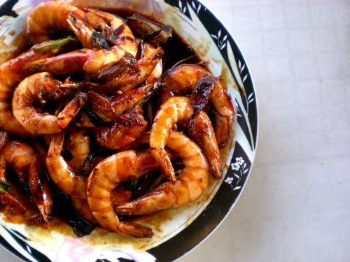 Cook whole shrimp