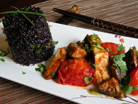 black rice tofu