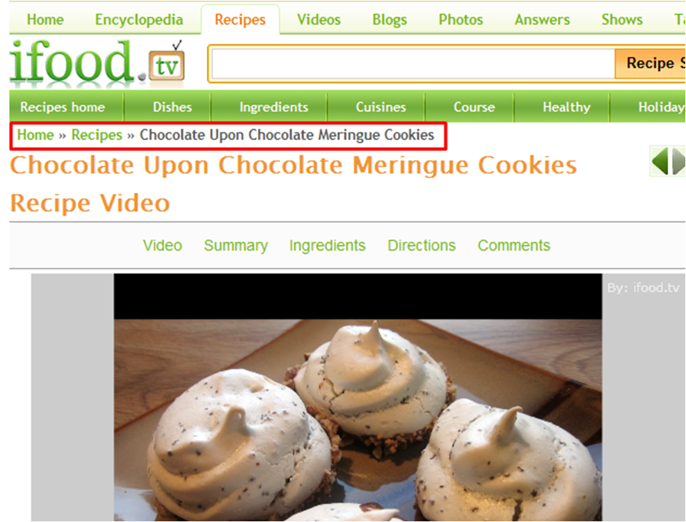 breadcrumb navigation