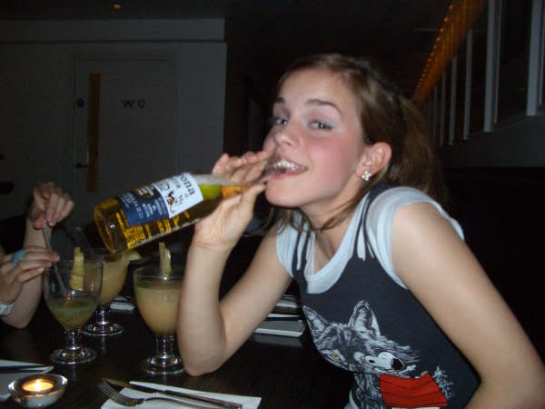 Emma Watson drinking