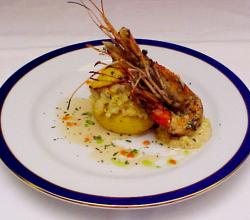 Scampi with squash
