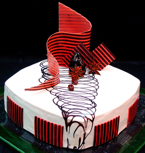 An elegant Mascarpone Prune Gateau