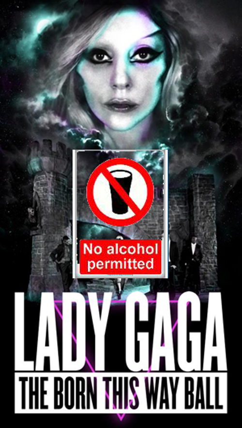 Lady gaga Bans alcohol