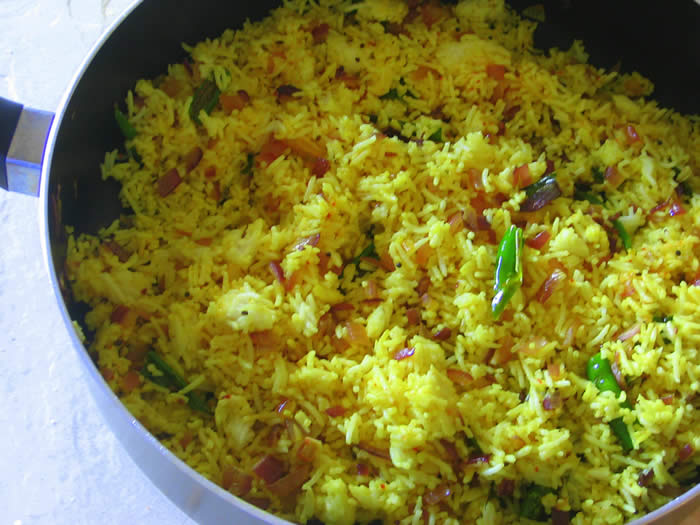 Fried rice made with leftover rice