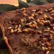 Neccio Flour based cake garnished with pine nuts