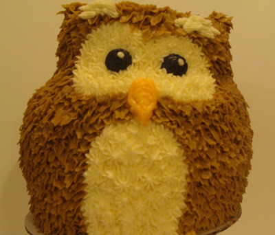 Hooting owl cake