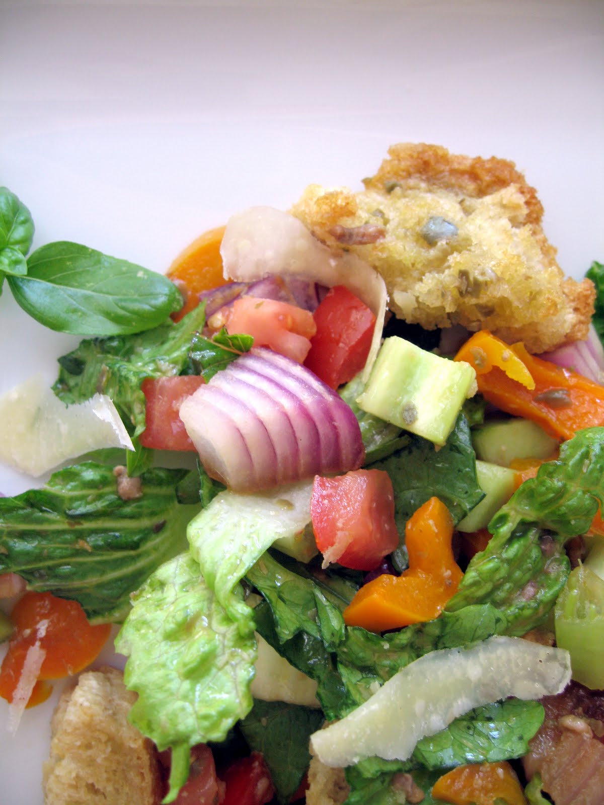 Panzanella is a humble bread salad made from stale Pane Toscano