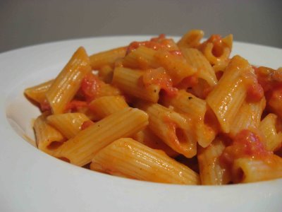 A zesty dish of penne all vodka