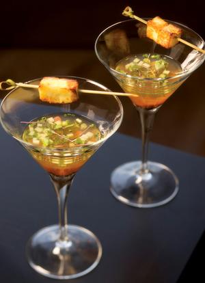 Saganaki served in form of Martinis
