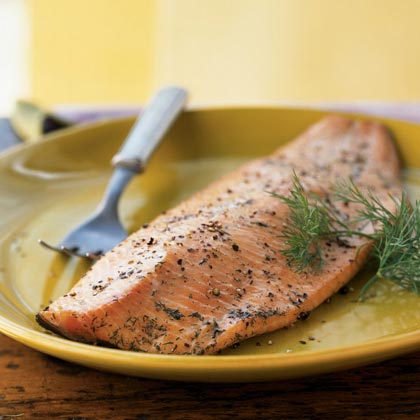A portion of smoked salmon