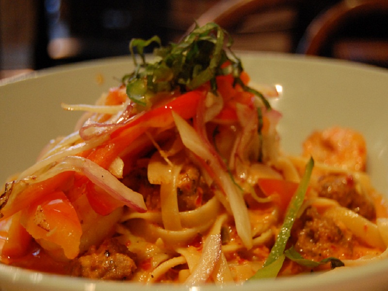 Italian Sausage With Kraut And Fettuccine Italian Sausage With Kraut And Fettuccine picture