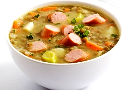 Lentil Soup with Frankfurters Lentil Soup with Frankfurters picture