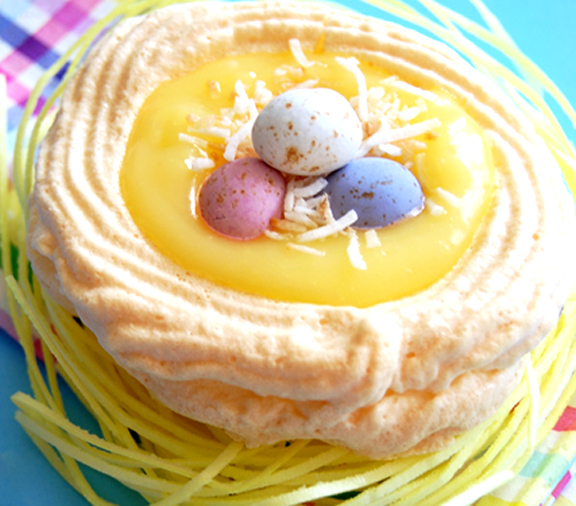 Meringue Nests With Jelly Beans Meringue Nests With Jelly Beans picture