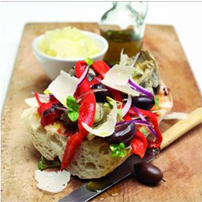 Italian Open Face Sandwich with Grana Padano Italian Open Face Sandwich with Grana Padano picture