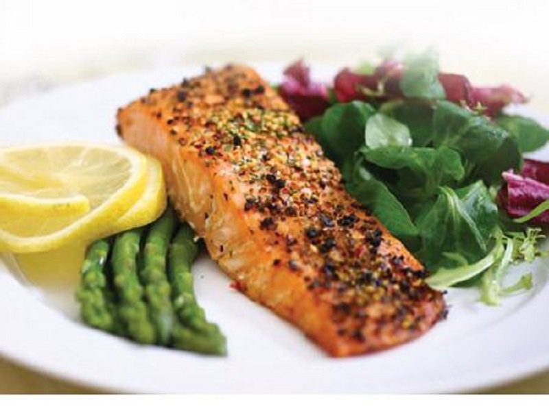 Pan Seared Salmon with Pea Shoots and Watercress Pan Seared Salmon with Pea Shoots and Watercress picture