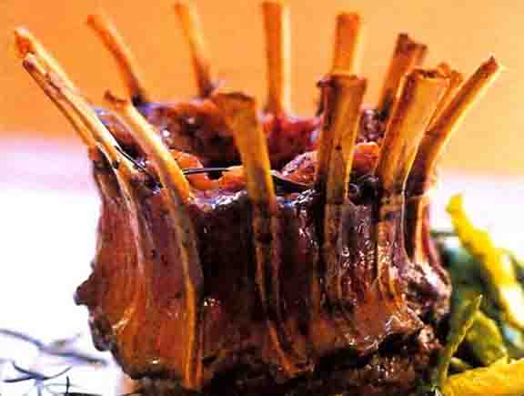 Party Crown Roast of Pork with Apple Stuffing Party Crown Roast of Pork with Apple Stuffing picture