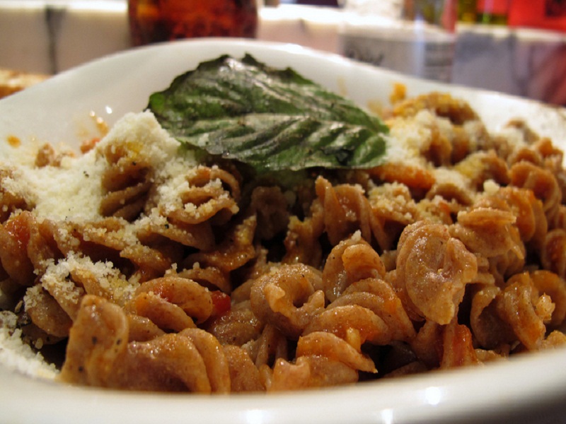 Pasta with Diced Ham, Bitter Greens, Shallots, and Tomatoes Pasta with Diced Ham, Bitter Greens, Shallots, and Tomatoes picture