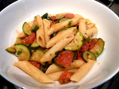Pasta with Zucchini and Fresh Tomatoes Pasta with Zucchini and Fresh Tomatoes picture