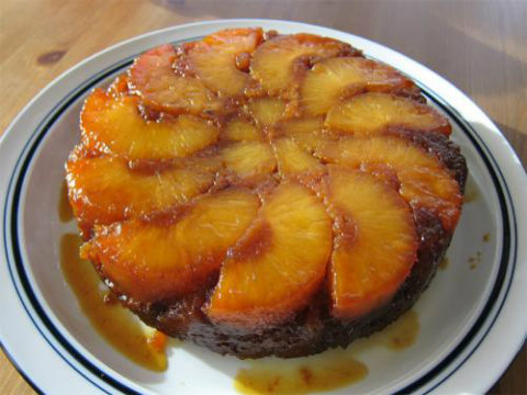 Peach Upside Down Cake and Celebration Cake Peach Upside Down Cake and Celebration Cake picture