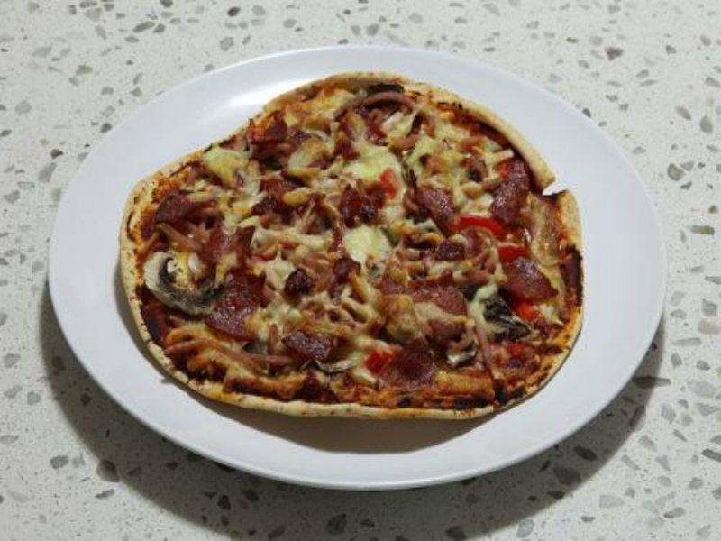 Pita Bread Pizzas With Peppers And Smoked Ham Pita Bread Pizzas With Peppers And Smoked Ham picture