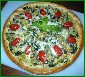 Cookin’ Greens Pizza with NEW Artichoke Heart Quarters Cookin’ Greens Pizza with NEW Artichoke Heart Quarters picture