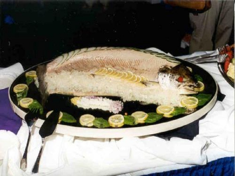 Poached Whole Salmon Poached Whole Salmon picture