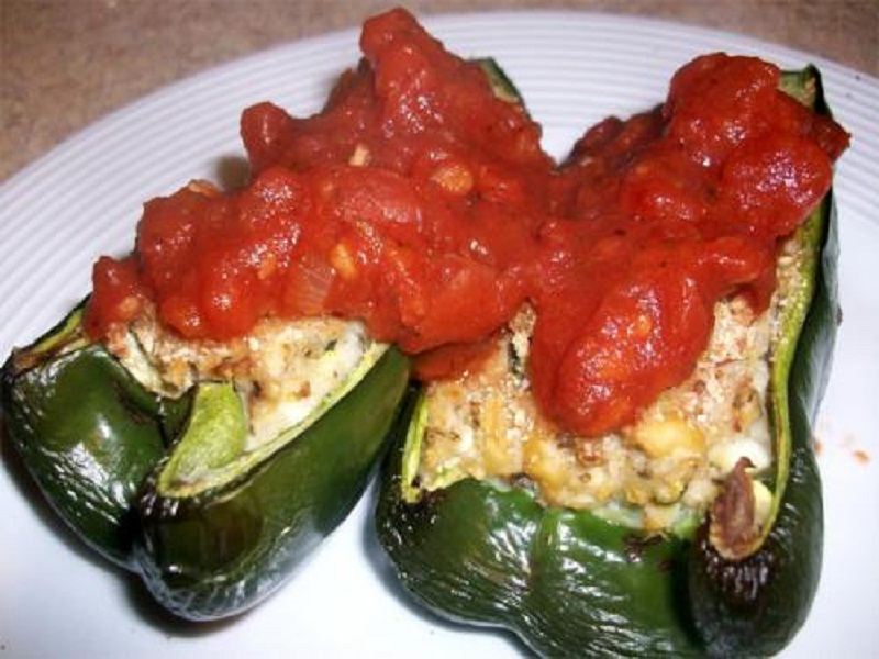 Poblano Chili Stuffed With Ricotta And Pine Nuts Poblano Chili Stuffed With Ricotta And Pine Nuts picture