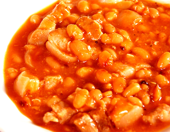 Beans With Pork And Tomato Sauce Beans With Pork And Tomato Sauce picture