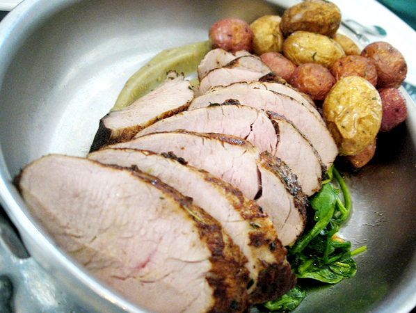 Roast Pork Loin With Browned Potatoes Roast Pork Loin With Browned Potatoes picture