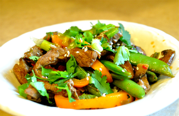 Stir Fried Pork With Oranges And Snow Peas Stir Fried Pork With Oranges And Snow Peas picture