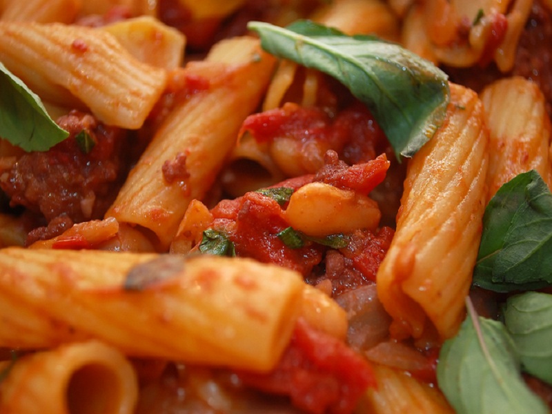 Rigatoni with Sausage and Fresh Marjoram Rigatoni with Sausage and Fresh Marjoram picture