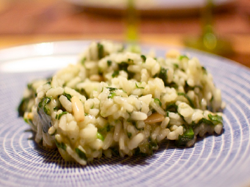 Risotto with Pine Nuts and Spinach Risotto with Pine Nuts and Spinach picture