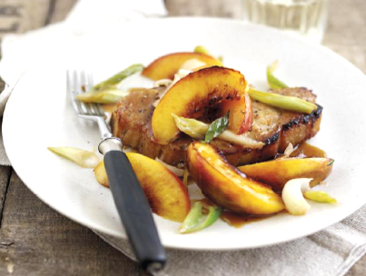 Roasted Pork Chops with Sweet and Sour South African Nectarines Roasted Pork Chops with Sweet and Sour South African Nectarines picture