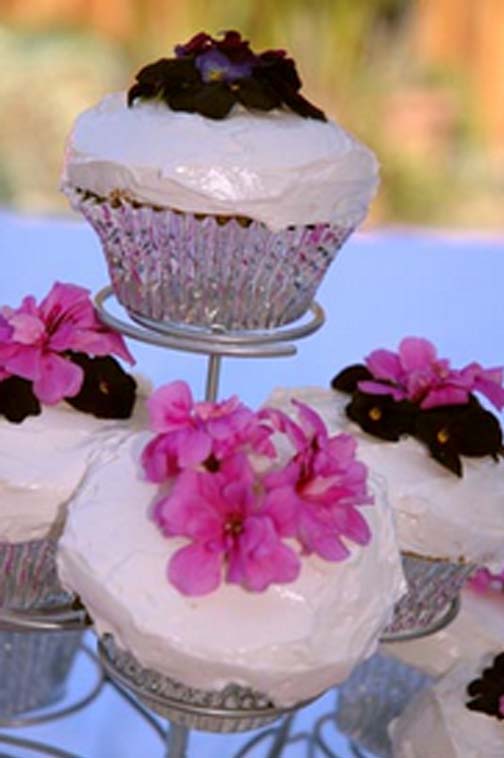 Organic White Chocolate Rosewater Cupcakes Organic White Chocolate Rosewater Cupcakes picture