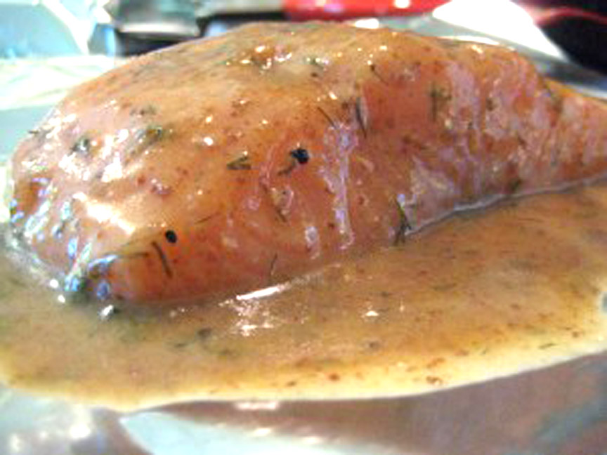 Salmon Steaks With Mustard Dill Sauce Salmon Steaks With Mustard Dill Sauce picture