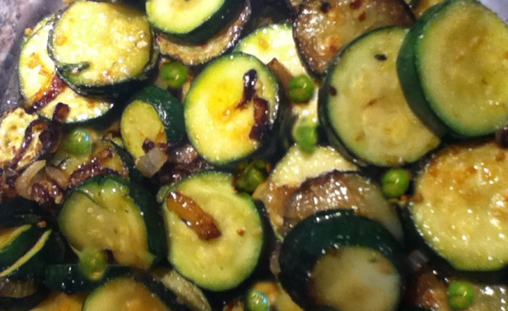 Peas With Onions And Zucchini Peas With Onions And Zucchini picture
