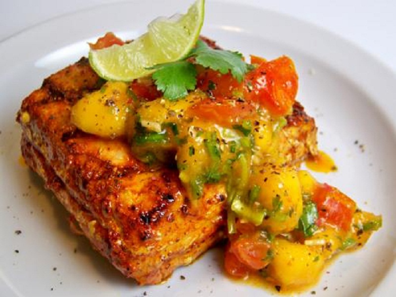 Sauted Red Snapper With Mango Salsa Sauted Red Snapper With Mango Salsa picture