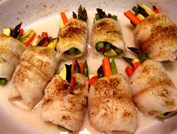 Sole Roll Ups With Sweet Sour Sauce Sole Roll Ups With Sweet Sour Sauce picture