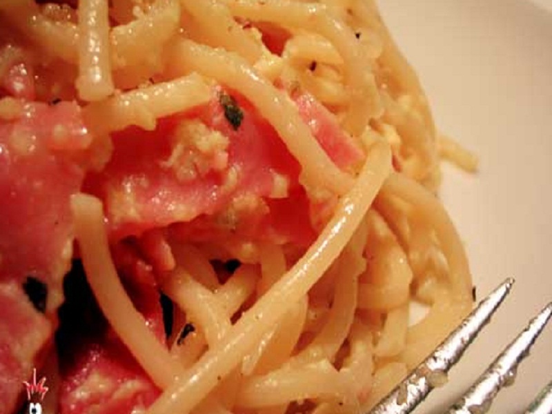 Spaghettini with Lemon Ham and Cream Spaghettini with Lemon Ham and Cream picture
