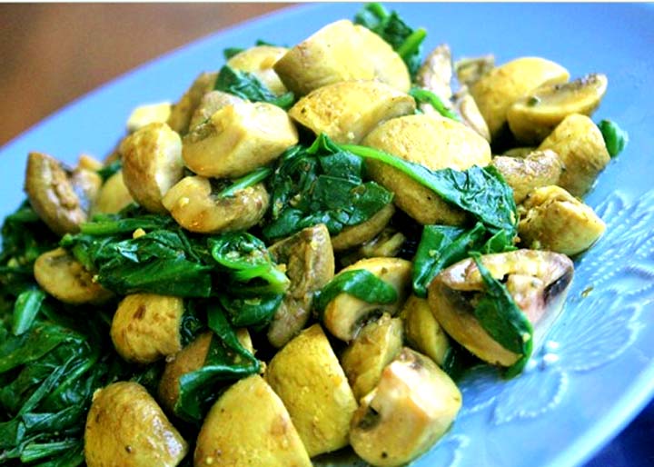 Spinach And Marinated Mushroom Salad Spinach And Marinated Mushroom Salad picture