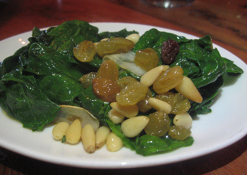 Spinach with Pine Kernels and Sultanas Spinach with Pine Kernels and Sultanas picture