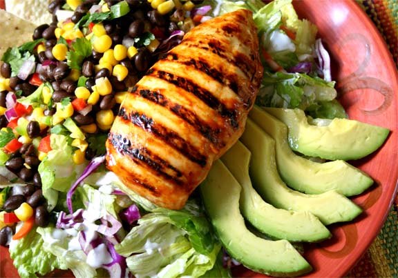 Spring Mix And Grilled Chicken Salad With Salsa Vinaigrette Spring Mix And Grilled Chicken Salad With Salsa Vinaigrette picture