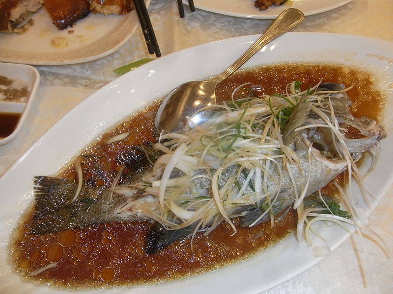 Steamed Sea Bass, Chinese Style Steamed Sea Bass, Chinese Style picture