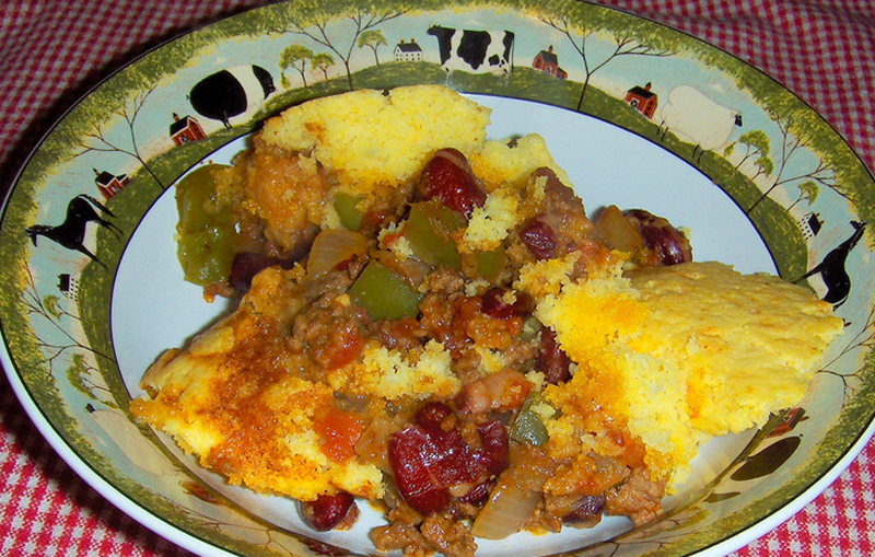 Three Bean And Corn Bread Casserole Three Bean And Corn Bread Casserole picture