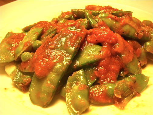 Tomatoes with Snow Peas Tomatoes with Snow Peas picture