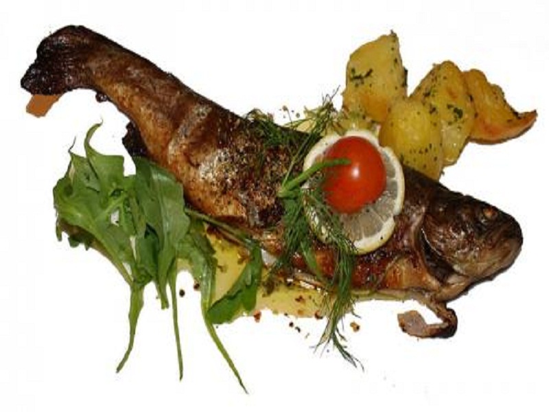 Trout Wrapped In Grape Leaves with Lemon Basil Mayonnaise Trout Wrapped In Grape Leaves with Lemon Basil Mayonnaise picture