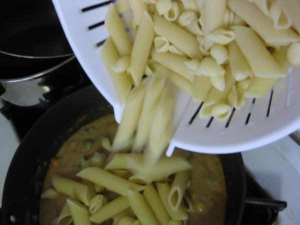 Pasta with Veggies in a Cream of Mushroom Sauce