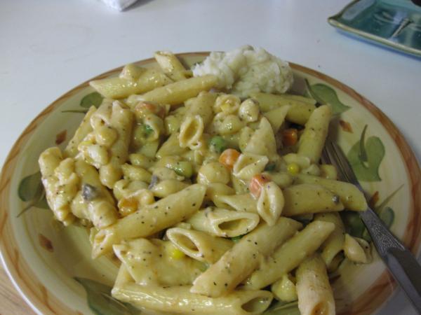Pasta with Veggies in a Cream of Mushroom Sauce Pasta with Veggies in a Cream of Mushroom Sauce